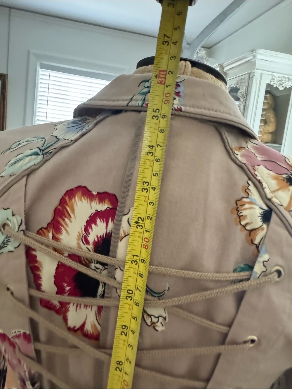 Anthropologie Elevenses Pansy Corset Trench Coat Pretty Little Liars Glee Size 4 - Picture 9 of 12